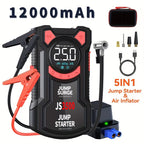 5-In-1 Multifunctional Air Pump Jump Starter with Air Compressor 3000A Peak/150Psi Battery Jump Starter Digital Tire Inflator